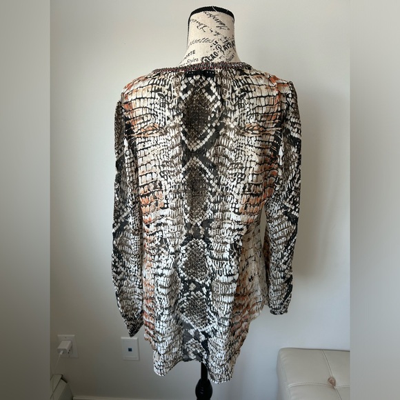 Hale Bob Shrivana Chiffon Animal Print Top 100% Silk - size M - Picture 6 of 11
